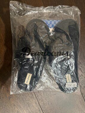 Dearfoams True Comfort Memory Foam Clog Slippers Black Women's XL 11-12